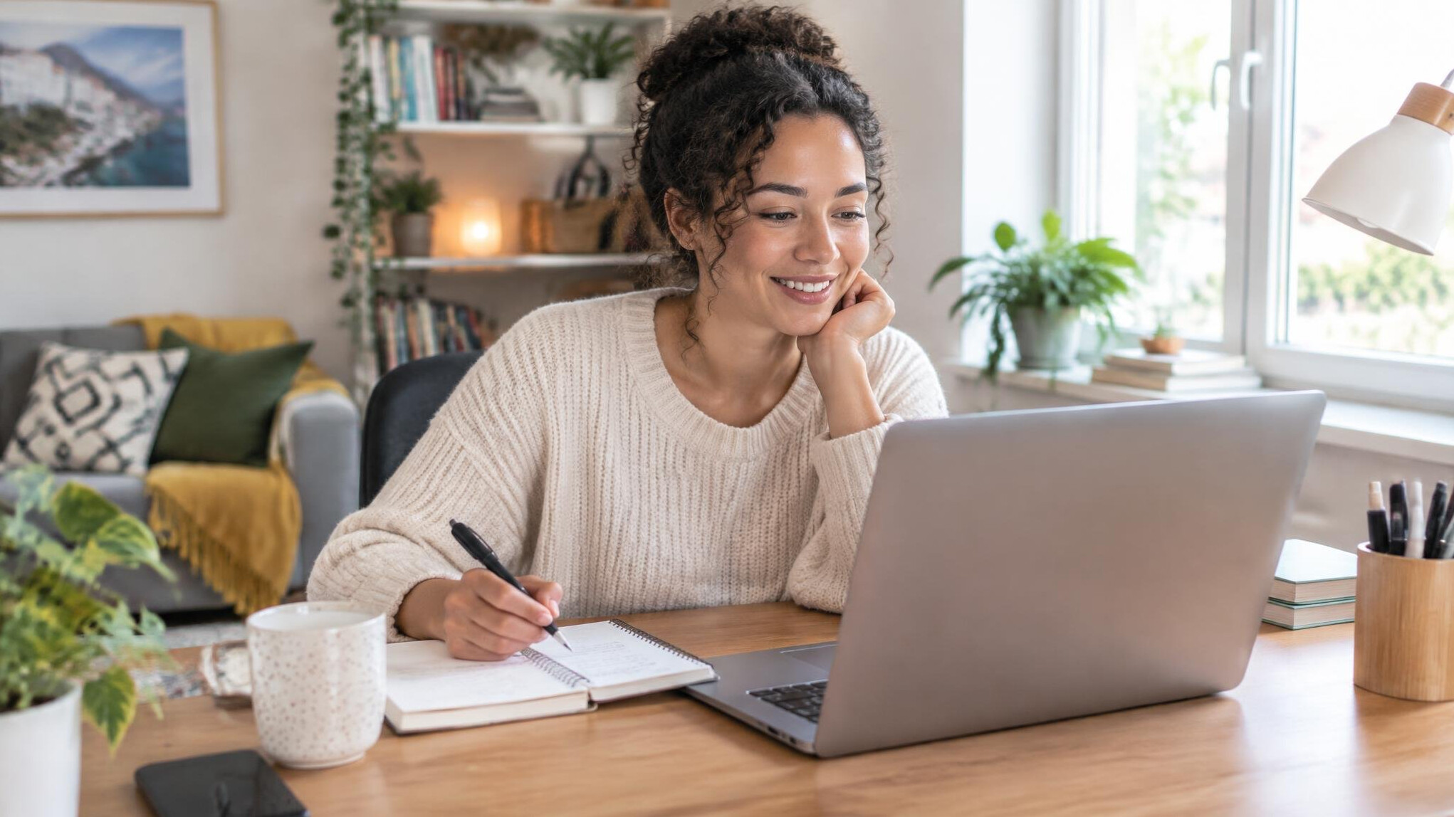 Personne travaillant à distance depuis son domicile
